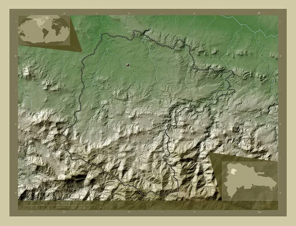 Santiago Rodriguez Province Dominican Republic Elevation Map Colored Wiki Style — Stock Photo, Image