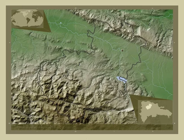 Santiago Επαρχία Της Δομινικανής Δημοκρατίας Υψόμετρο Χάρτη Χρωματισμένο Στυλ Wiki — Φωτογραφία Αρχείου
