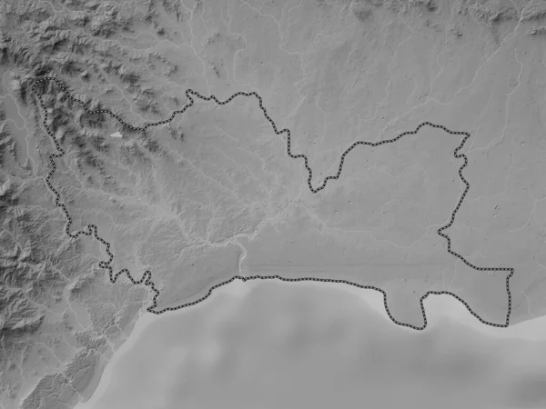 Санто Доминго Провинция Доминиканская Республика Карта Высот Оттенках Серого Озерами — стоковое фото