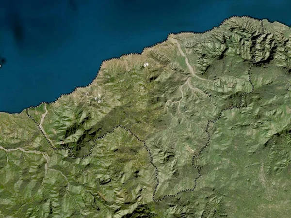 Oecusse Municipio Timor Oriental Mapa Satelital Baja Resolución —  Fotos de Stock