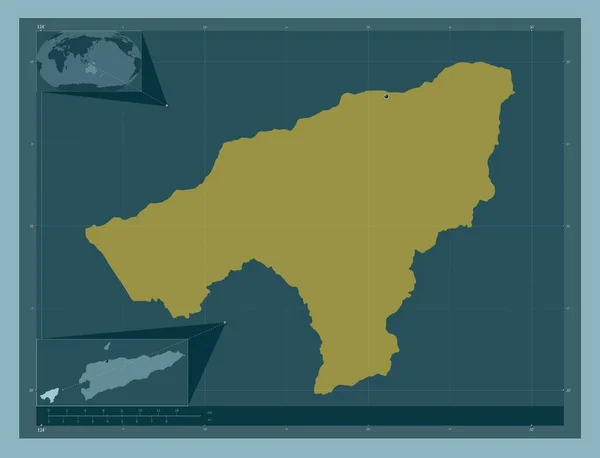 Oecusse 모르의 구역이다 색깔의 지역의 도시들의 Corner Auxiliary Location — 스톡 사진