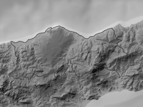 Baucau Municipality East Timor Grayscale Elevation Map Lakes Rivers — Stock Photo, Image