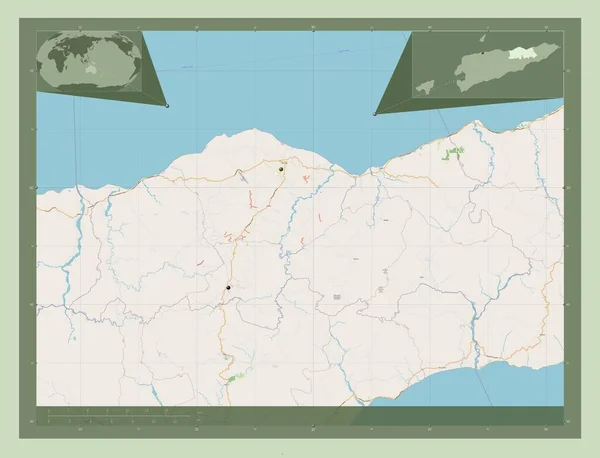 Baucau Gemeinde Osttimor Open Street Map Standorte Der Wichtigsten Städte — Stockfoto