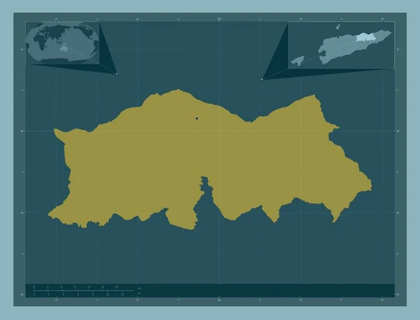 Baucau Município Timor Leste Forma Cor Sólida Mapa Localização Auxiliar — Fotografia de Stock