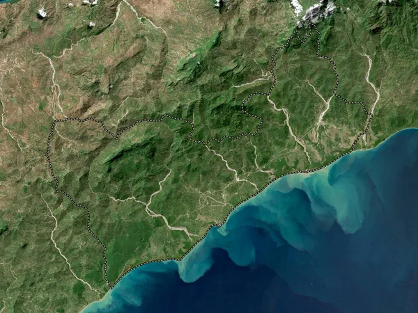 Covalima Östtimors Kommun Högupplöst Satellitkarta — Stockfoto