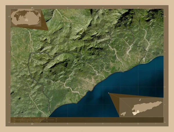 Covalima Município Timor Leste Mapa Satélite Baixa Resolução Mapa Localização — Fotografia de Stock