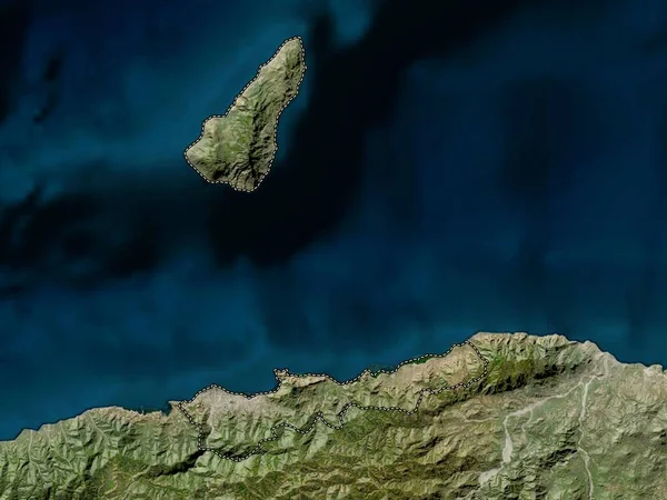 Dili Município Timor Leste Mapa Satélite Baixa Resolução — Fotografia de Stock