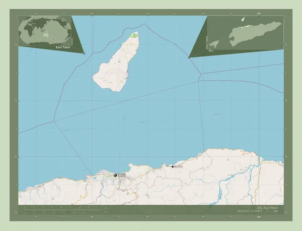 Dili Gemeinde Osttimor Open Street Map Orte Und Namen Der — Stockfoto