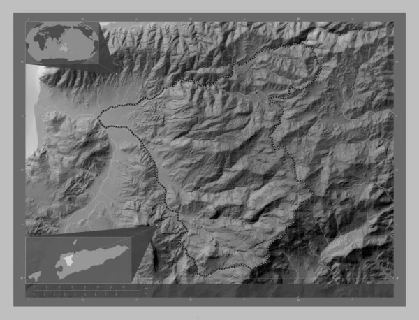 Ermera Doğu Timor Belediyesi Gölleri Nehirleri Olan Gri Tonlama Yükseklik — Stok fotoğraf