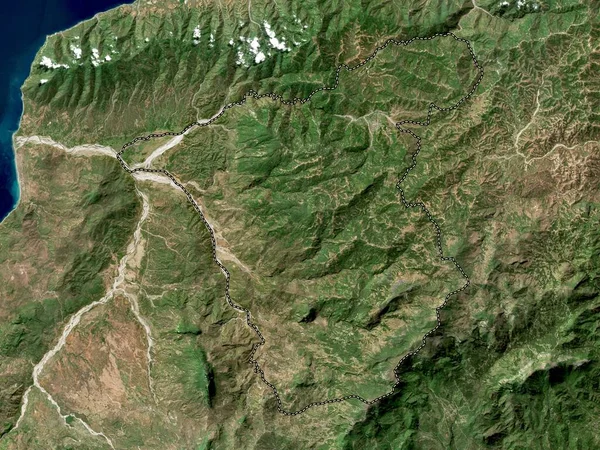 Ermera Östtimors Kommun Högupplöst Satellitkarta — Stockfoto
