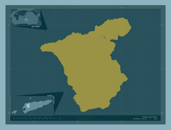 Ermera Gmina Timoru Wschodniego Solidny Kształt Koloru Lokalizacje Nazwy Głównych — Zdjęcie stockowe