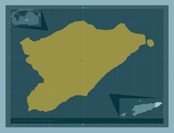 Lautem Município Timor Leste Forma Cor Sólida Mapa Localização Auxiliar — Fotografia de Stock