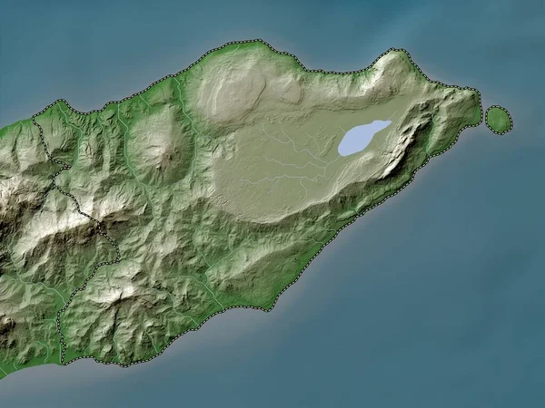 Lautem Município Timor Leste Mapa Elevação Colorido Estilo Wiki Com — Fotografia de Stock