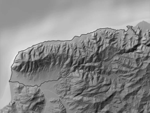 Liquica Municipality East Timor Grayscale Elevation Map Lakes Rivers — Stock Photo, Image