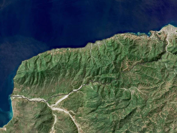 Liquica Municipio Timor Oriental Mapa Satélite Alta Resolución — Foto de Stock