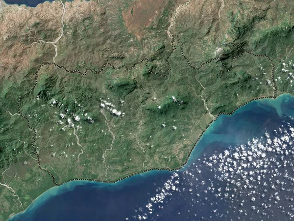 Viqueque Östtimors Kommun Högupplöst Satellitkarta — Stockfoto