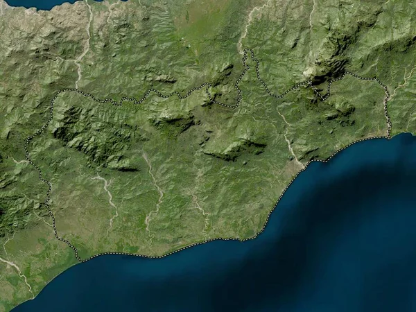 Viqueque, Doğu Timor belediyesi. Düşük çözünürlüklü uydu haritası