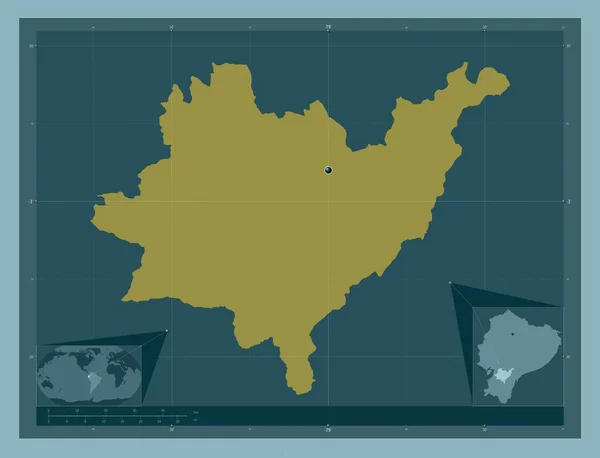 エクアドルのアズアイ州 しっかりした色の形 コーナー補助位置図 — ストック写真