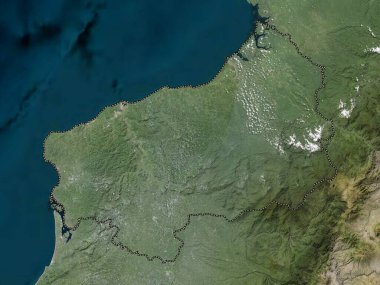 Esmeraldas, Ekvador vilayeti. Düşük çözünürlüklü uydu haritası