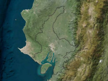Guayas, Ekvador vilayeti. Düşük çözünürlüklü uydu haritası