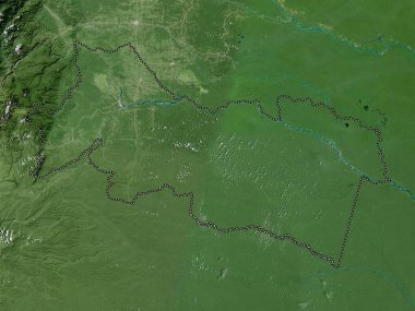 Orellana, Ekvador vilayeti. Yüksek çözünürlüklü uydu haritası