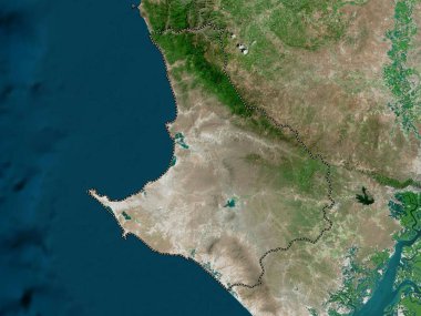 Santa Elena, Ekvador vilayeti. Yüksek çözünürlüklü uydu haritası