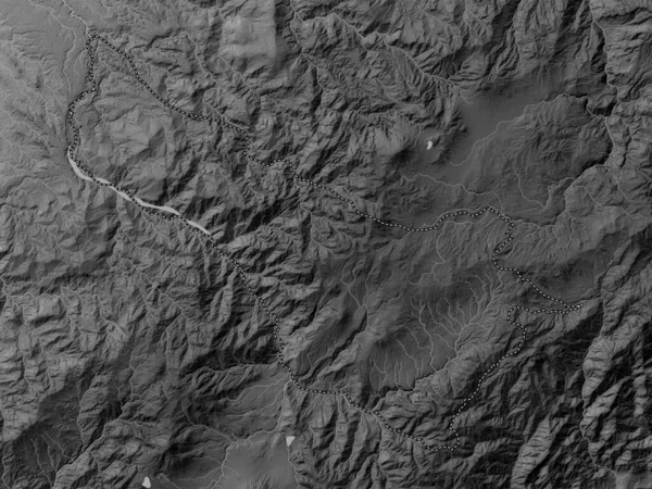 エクアドルの州カルチ 湖や川とグレースケール標高マップ — ストック写真