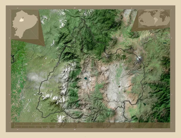 厄瓜多尔省Cotopaxi 高分辨率卫星地图 角辅助位置图 — 图库照片