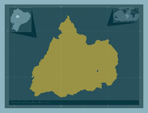 Cotopaxi Prowincja Ekwador Solidny Kształt Koloru Pomocnicze Mapy Położenia Narożnika — Zdjęcie stockowe