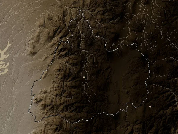 Cotopaxi Ecuador Tartomány Magassági Térkép Színes Szépia Tónusok Folyók — Stock Fotó