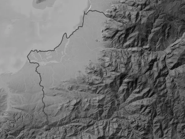 Эль Оро Провинция Эквадор Карта Высот Оттенках Серого Озерами Реками — стоковое фото