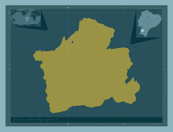 Oro Provincia Dell Ecuador Forma Tinta Unita Mappa Della Posizione — Foto Stock