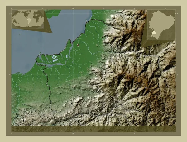 Oro Province Equateur Carte Altitude Colorée Dans Style Wiki Avec — Photo