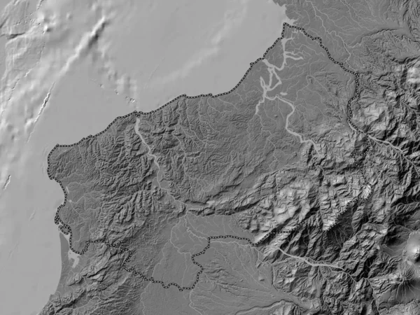 Esmeraldas Provincia Ecuador Mapa Elevación Bilevel Con Lagos Ríos — Foto de Stock