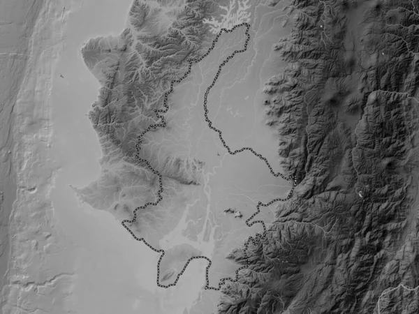 Guayas Province Ecuador Grayscale Elevation Map Lakes Rivers — Stock Photo, Image