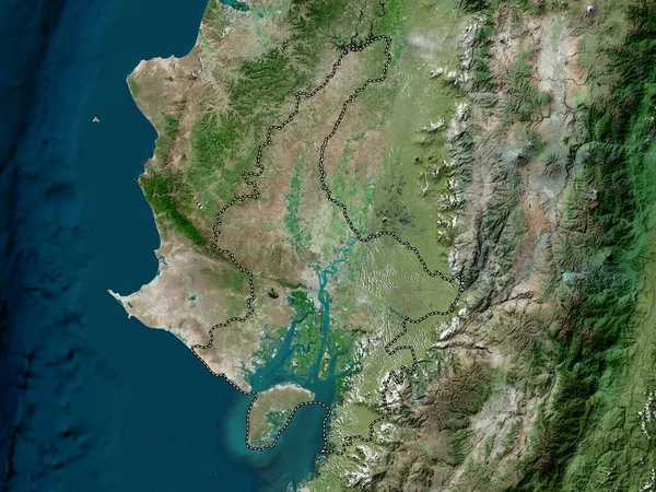 Guayas Provincia Dell Ecuador Mappa Satellitare Alta Risoluzione — Foto Stock