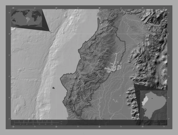 Manabi Επαρχία Εκουαδόρ Bilevel Υψομετρικός Χάρτης Λίμνες Και Ποτάμια Γωνιακοί — Φωτογραφία Αρχείου