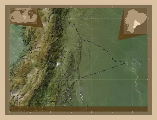 Morona Santiago Provincie Ekvádor Satelitní Mapa Nízkým Rozlišením Umístění Velkých — Stock fotografie