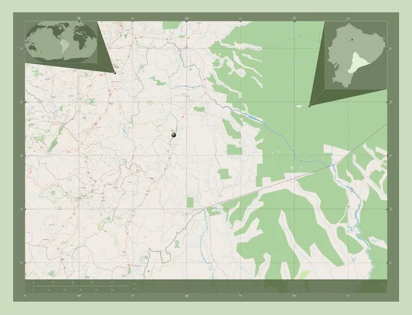Морона Сантьяго Провінція Еквадор Відкрита Карта Вулиць Кутові Допоміжні Карти — стокове фото