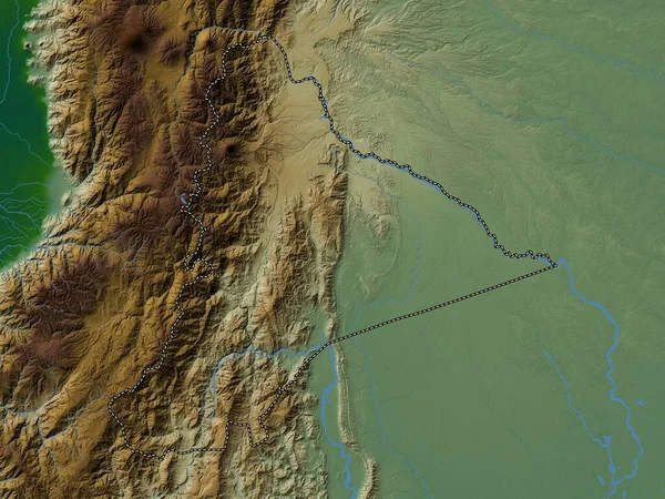 Morona Santiago Provincia Ecuador Mapa Elevación Colores Con Lagos Ríos — Foto de Stock