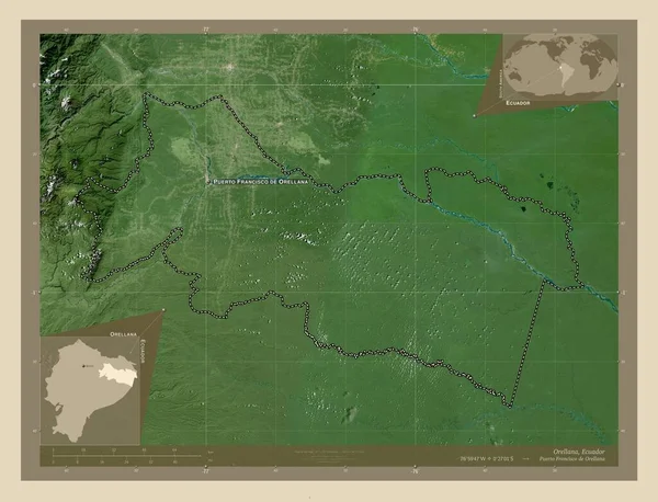 Orellana Provincia Dell Ecuador Mappa Satellitare Alta Risoluzione Località Nomi — Foto Stock