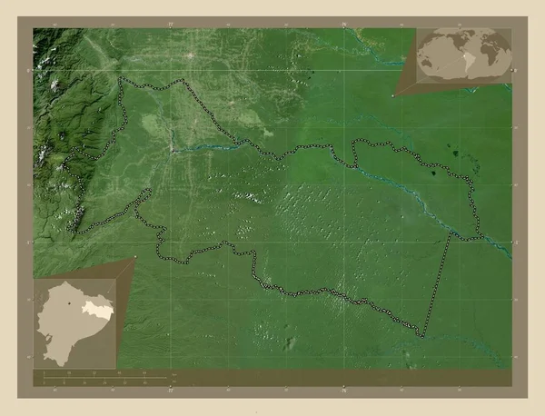 Орельяна Провинция Эквадор Спутниковая Карта Высокого Разрешения Места Расположения Крупных — стоковое фото
