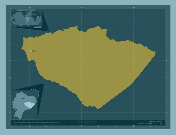 Pastaza Provincie Ecuador Stevige Kleurvorm Locaties Namen Van Grote Steden — Stockfoto