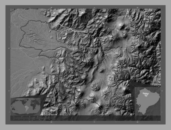 Pichincha Provincie Ekvádor Mapa Nadmořské Výšky Jezery Řekami Pomocné Mapy — Stock fotografie