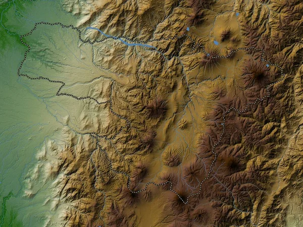 Pichincha Provincia Ecuador Mapa Elevación Colores Con Lagos Ríos — Foto de Stock