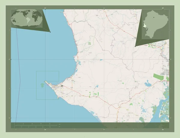 Santa Elena Província Equador Abrir Mapa Rua Mapa Localização Auxiliar — Fotografia de Stock