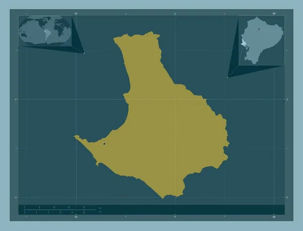 Santa Elena Provinsen Ecuador Fast Färgform Hjälpkartor För Hörnen — Stockfoto