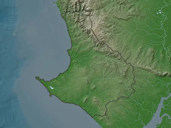 Santa Elena Provinsen Ecuador Höjd Karta Färgad Wiki Stil Med — Stockfoto