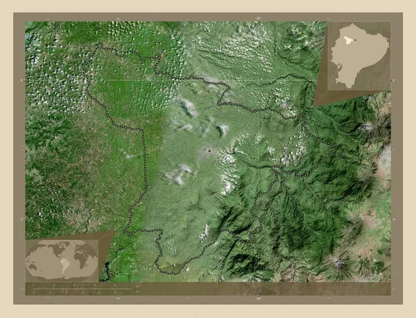厄瓜多尔省圣多明各德洛斯查奇拉斯 高分辨率卫星地图 角辅助位置图 — 图库照片