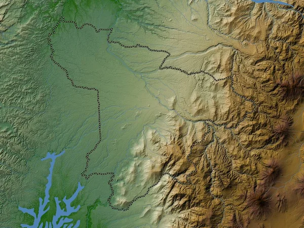 Santo Domingo Los Tsachilas Province Ecuador Colored Elevation Map Lakes — Stock Photo, Image